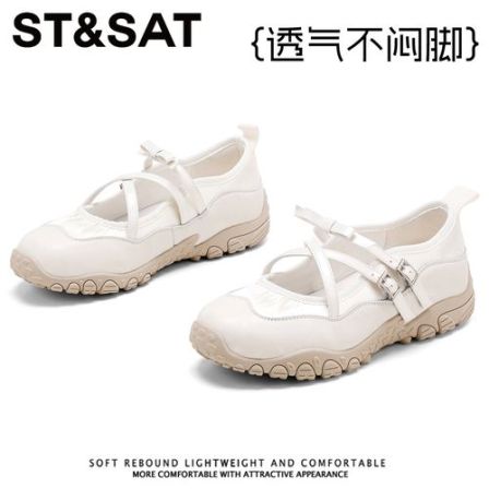 星期六时尚百搭舒适玛丽珍鞋女新款低帮浅口透气小众个性轻质单鞋