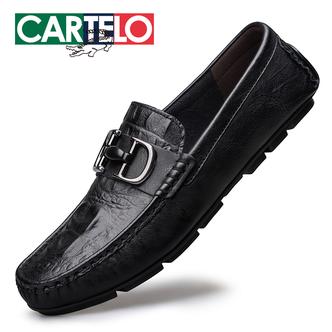 CARTELO/卡帝乐鳄鱼春夏新款豆豆鞋软底软面男士商务休闲皮鞋男鞋主图
