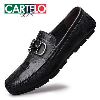 CARTELO/卡帝乐鳄鱼春夏新款豆豆鞋软底软面男士商务休闲皮鞋男鞋
