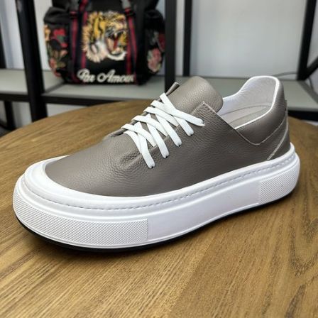 真皮白板鞋男士百搭透气头层牛皮厚底增高时尚潮流低帮厚底男鞋