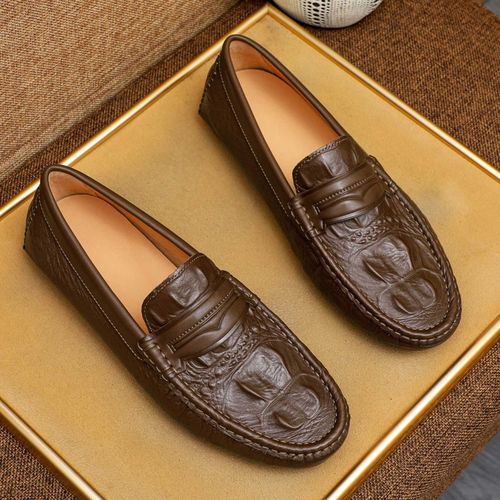 2026新款男士真皮豆豆鞋韩版一脚蹬百搭透气奢侈品皮鞋软底休闲鞋主图