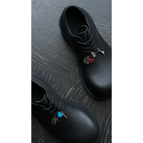 龙叨叨新品高级感挂饰设计款增高大头德比鞋系带休闲百搭男鞋皮鞋主图