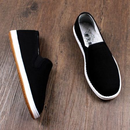 春季新款高档老北京布鞋男士手工千层底透气耐磨牛筋底一脚蹬软底