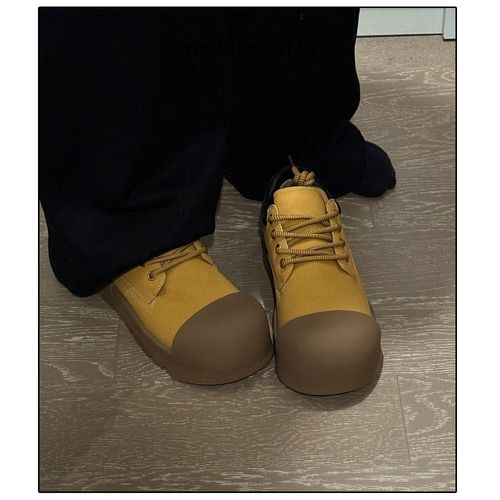 尹政贤 增高休闲板鞋德比鞋系带英伦风鞋子男低帮大头面包鞋潮款主图