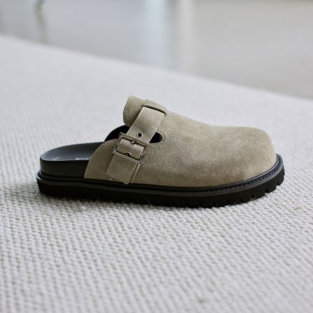 博衣社【勃肯真皮包头拖鞋】新品男鞋潮牛皮时尚百搭半拖勃肯鞋