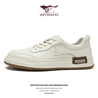 小白鞋男款春季新款休闲皮鞋透气百搭正品白色鞋子男士0384主图