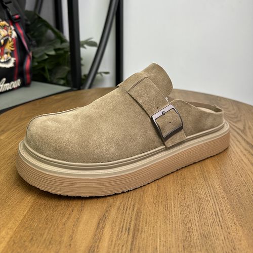 磨砂皮一脚蹬男鞋懒人豆豆鞋时尚休闲百搭套脚鞋潮流休闲乐福鞋子主图