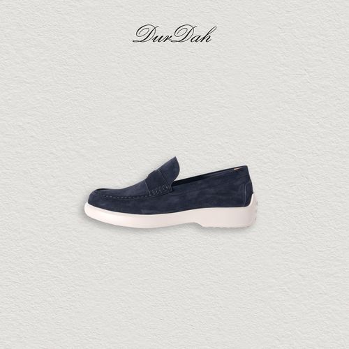 水木夫妻·男款「悠然漫行」L.P胎牛绒 意式复古一脚蹬休闲乐福鞋主图