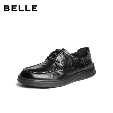 百丽厚底商务鞋男2026新款春商场款牛皮革上班鞋休闲皮鞋8ZJ01AM6