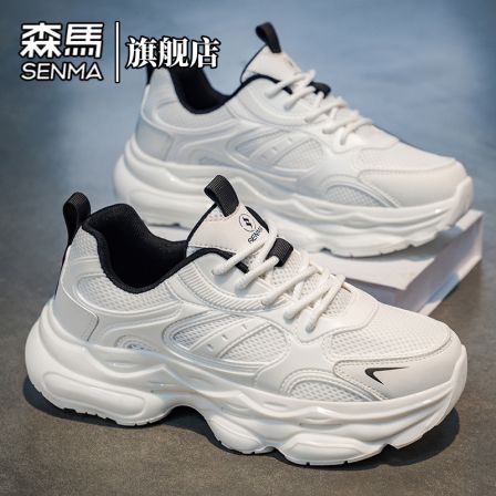 男鞋春季户外厚底防滑轻便运动休闲鞋学生时尚百搭低帮老爹鞋