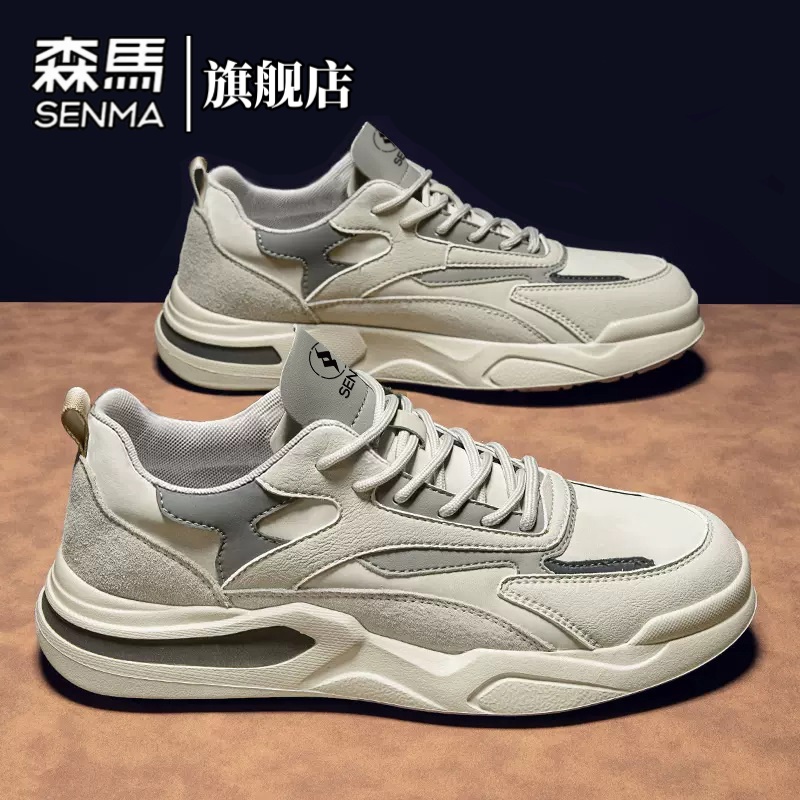 森马男鞋春季新款潮流时尚百搭老爹鞋学生舒适厚底增高休闲低帮鞋主图