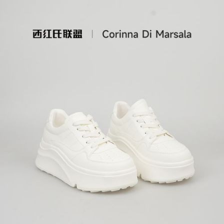 【西红氏联盟】26年春季新款厚底增高真皮休闲鞋女小白鞋