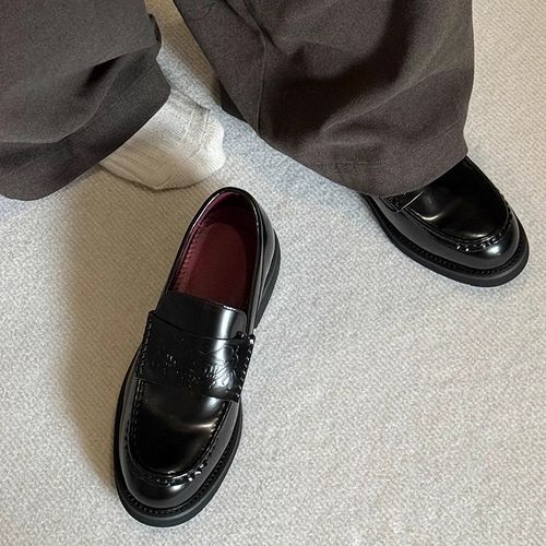 FEILEISHEN 小众乐福鞋男款德比鞋休闲时尚百搭西装一脚蹬豆豆鞋主图