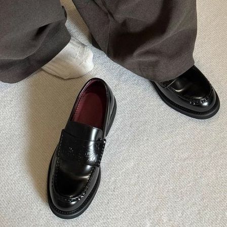 FEILEISHEN 小众乐福鞋男款德比鞋休闲时尚百搭西装一脚蹬豆豆鞋