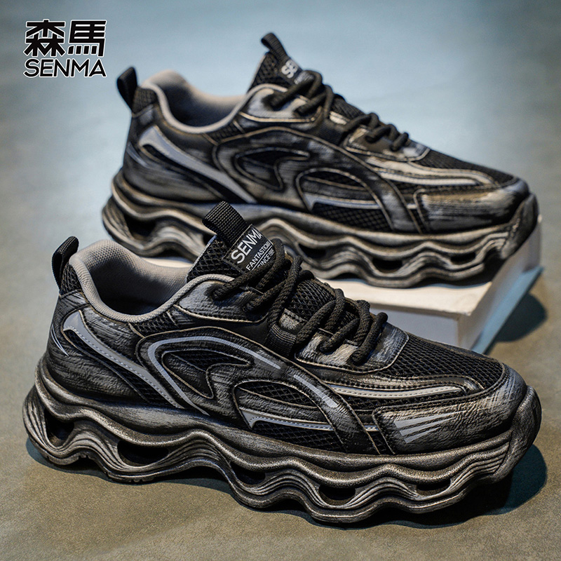 森马男鞋春季新款厚底增高防滑老爹鞋男士百搭潮流低帮运动休闲鞋主图