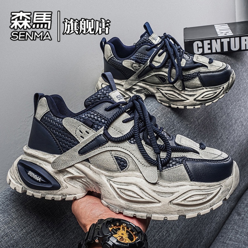 森马男鞋春季新款男士潮款厚底增高运动鞋休闲百搭软底防滑老爹鞋主图