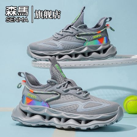 森马男鞋春季轻便休闲运动低帮老爹鞋时尚百搭厚底减震网面运动鞋