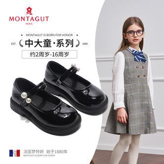 Montagut梦特娇女童公主鞋2025夏季新款儿童皮鞋小女孩校园表演鞋