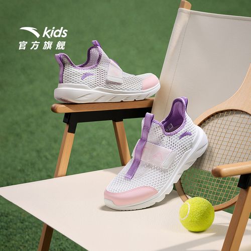 安踏儿童女大童休闲鞋2026夏新款透气防滑耐磨青少年一脚蹬休闲鞋主图
