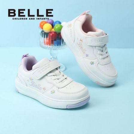 【小花朵】百丽儿童新款百搭透气防滑板鞋春季时尚女童鞋RK0592
