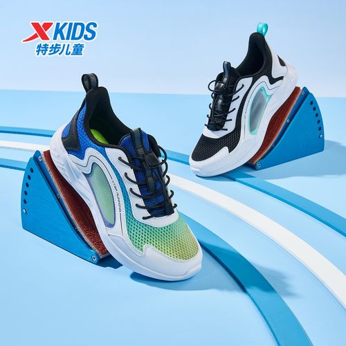特步儿童夏季新款束扣大网跑鞋中大童透气减震运动鞋675214119180主图