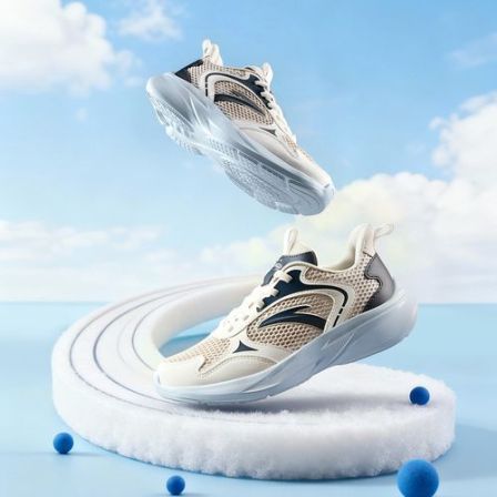 【免系带闪穿一脚蹬】安踏儿童跑鞋2026年夏季新款透气网眼运动鞋