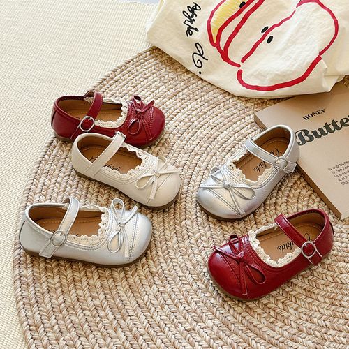 韩版女童公主鞋2026春秋蕾丝蝴蝶结单鞋百搭森系小皮鞋宝宝单鞋潮主图