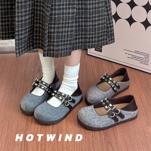 Hotwind/热风2026两穿软底玛丽珍休闲单鞋女复古一脚蹬轻便主图