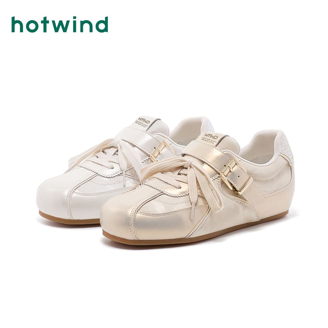 Hotwind/热风春季新款时尚复古圆头软底舒适百搭女款德训鞋休闲鞋主图