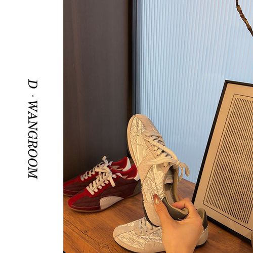 丁小晗【吉拉德训】爆闪银麂皮拼接丨小羊皮底德训鞋（爆走不累）主图