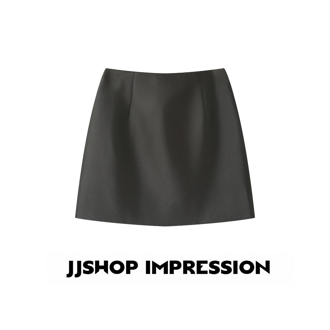 【深灰短裙】JJSHOP IMPRESSION显瘦气质高腰时尚百搭休闲主图