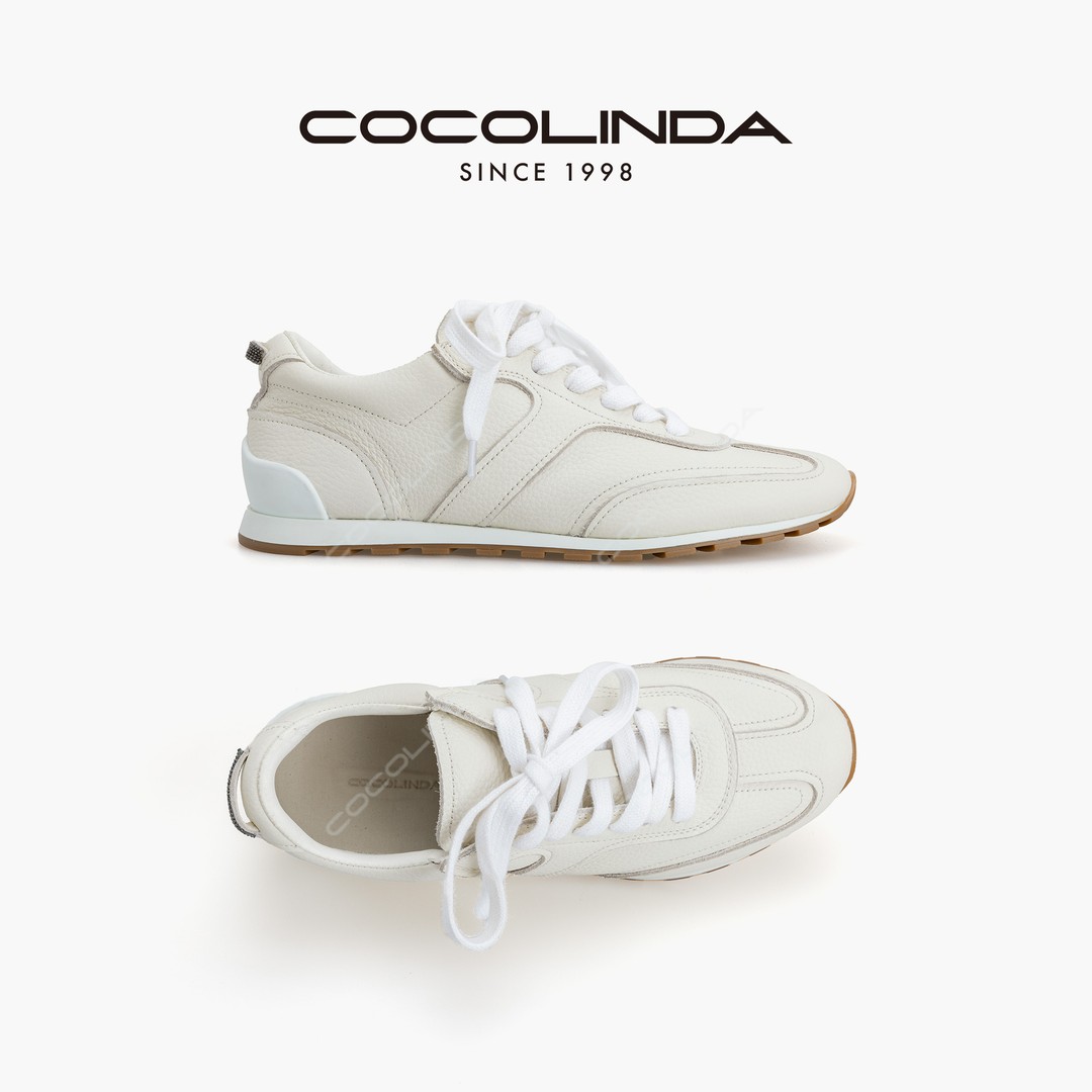 COCOLINDA AW26|"超级舒服”【荔枝纹牛皮】漫步鞋软底德训鞋X5784主图