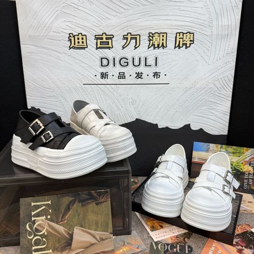【迪古力】欧洲站女2026真皮新款欧货厚底双扣带休闲运动鞋单鞋源主图