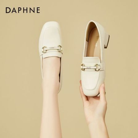 达芙妮软底防滑乐福鞋女2026年春季新款英伦小皮鞋时尚豆豆鞋单鞋