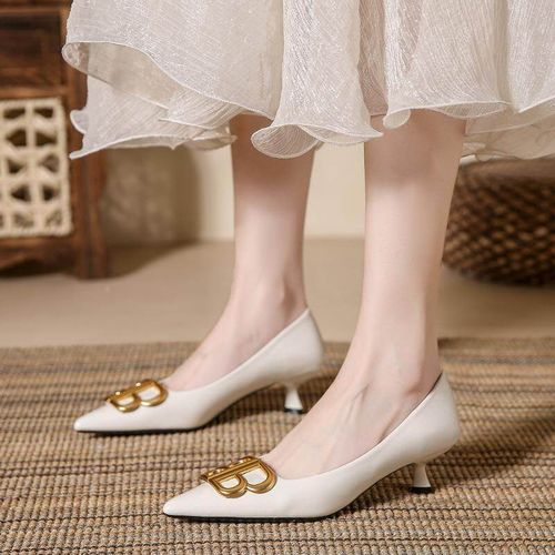 双扣高尖细风欧美跟跟鞋年春秋新款优雅百搭浅口单鞋女潮主图