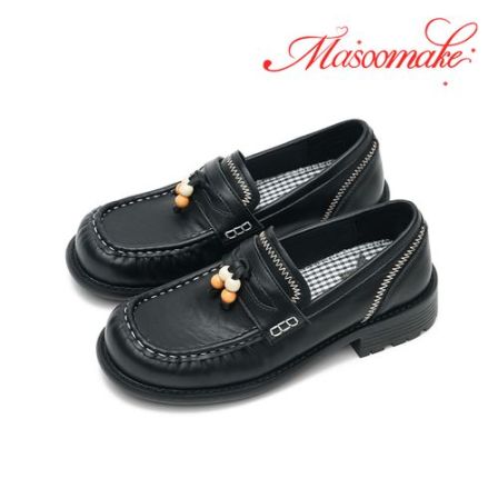 玛速主义2026年春季新款厚底粗跟乐福鞋复古百搭小皮鞋一脚蹬单鞋