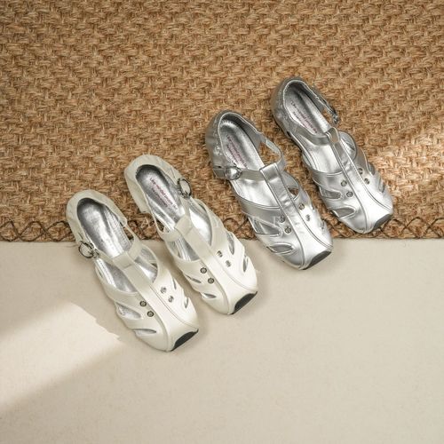 Dannyfrey丹尼芙蕾春夏韩系芭蕾风系带透气内增高玛丽珍凉鞋3CM主图