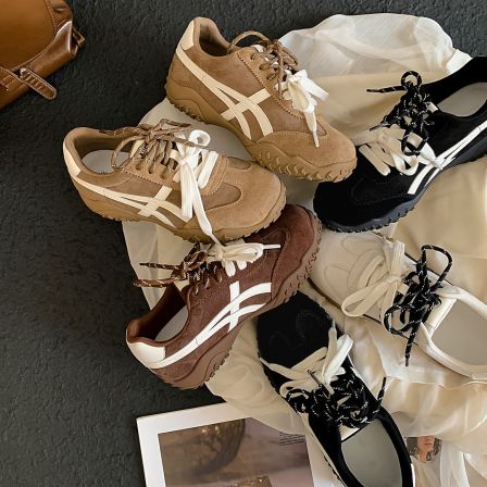 【STAR】复古百搭厚底鸳鸯鞋带小个子休闲时尚撞色阿甘德训鞋5cm