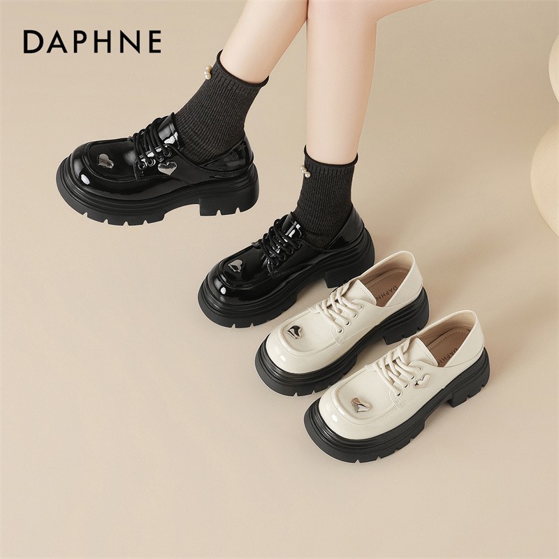 达芙妮乐福鞋2026早春新款休闲约会厚底显瘦经典百搭时尚气质女鞋主图