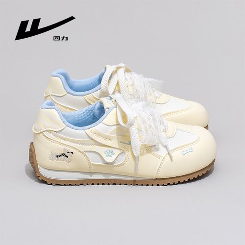 回力小白鞋女2026春季新款奶黄色卡通德训鞋百搭轻便运动休闲板鞋主图