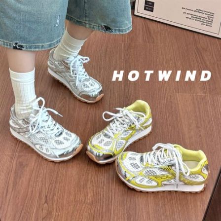 Hotwind/热风2026新款春夏新系编织风运动德训鞋女百搭潮流休闲鞋