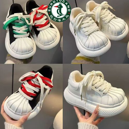 欧伦啄木鸟女鞋头丑萌大头百搭面包鞋松糕厚底休闲增高百搭小白鞋主图