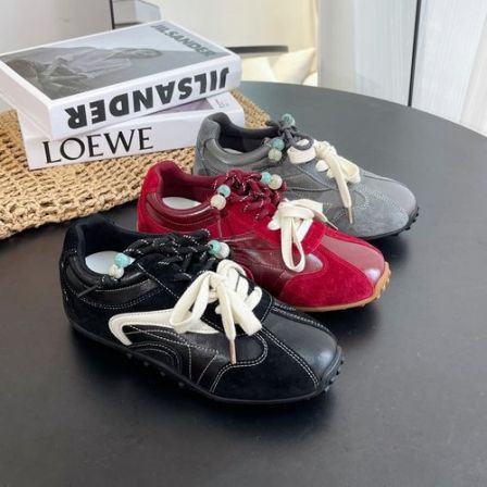 凯撒KAISER春季新款真皮隐形增高德训鞋休闲系带阿甘鞋女鞋KS3206