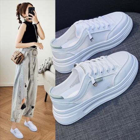 ins小白鞋学生韩版女潮2024夏季新款网面透气休闲鞋板鞋街拍