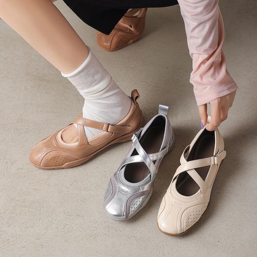 【NICESEE】2.5cm,春季新款真皮运动鞋韩版玛丽珍软底浅口仙女单鞋主图