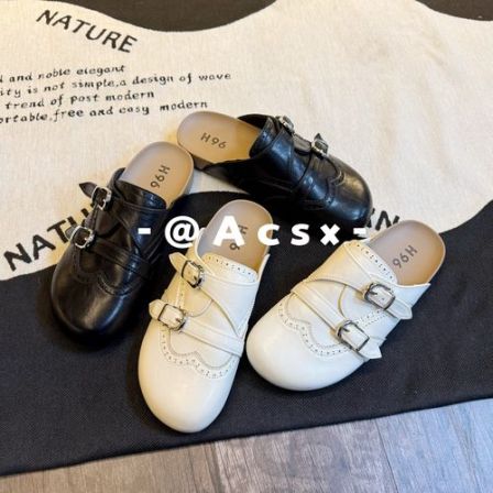 【阿茶】雕花博肯~跟高2.5CM /2026春季新款真皮包头厚底勃肯拖鞋女