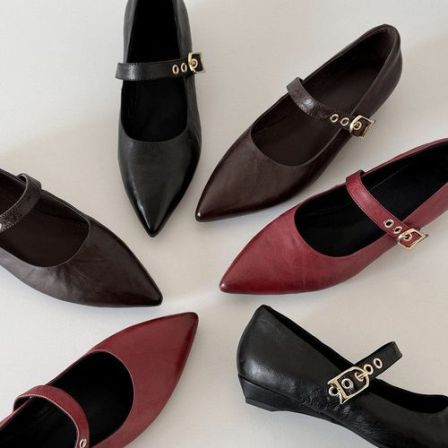 尖头方跟浅口单鞋日常约会女式单鞋百搭鞋子玛丽珍鞋时尚女鞋