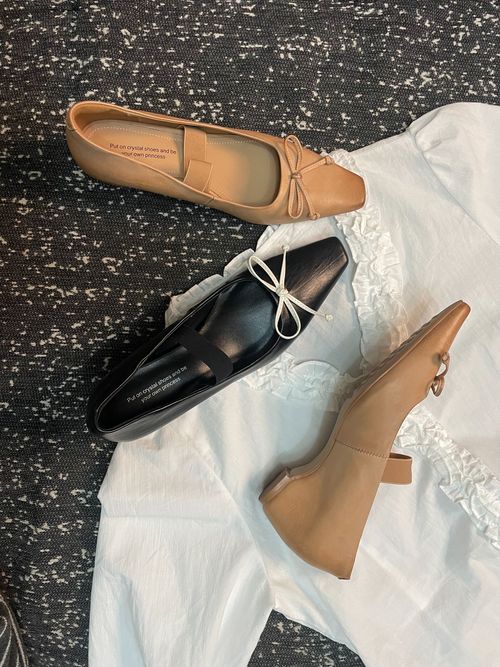 7002/跺脚入/牛皮里的天花板/水洗牛皮原杏色内增高玛丽珍单鞋主图