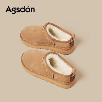 /奥古狮登厚底雪地靴女2025新款冬季加绒加厚防滑保暖面包棉鞋爆Q