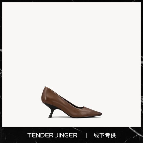 Tender Jinger｜2026春季新款擦色胎牛皮中跟高跟鞋单鞋ZS1302主图
